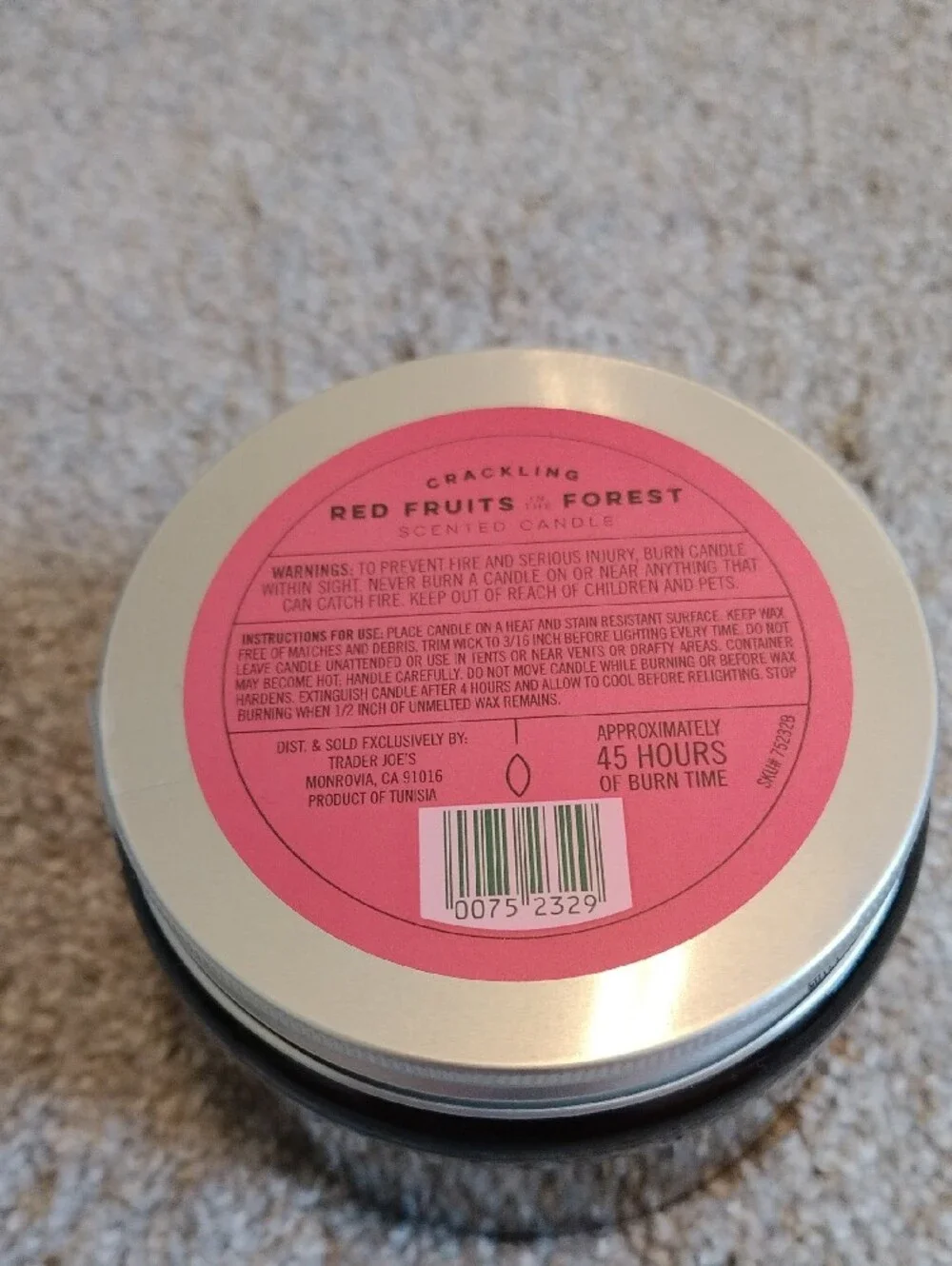 TJ's Crackling Red Fruits in the Forest Scented Candle With Wooden Wick